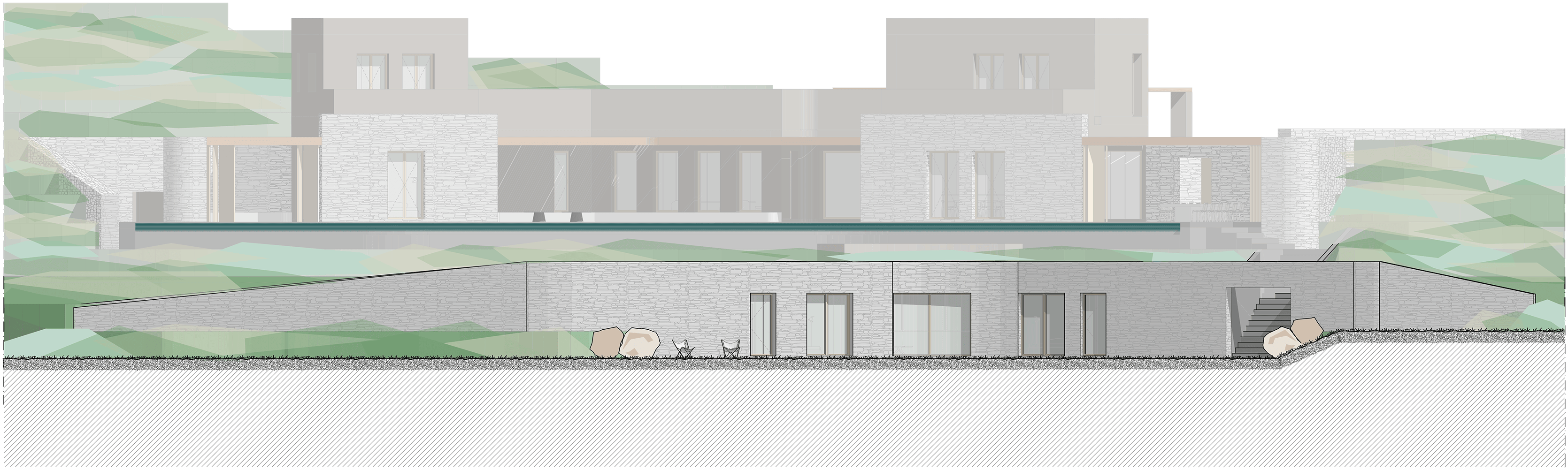 Evripiotis Architects-gummy-worm-house-paros-evripiotis-architects-elevationA-Gummy Worm House, Paros Island