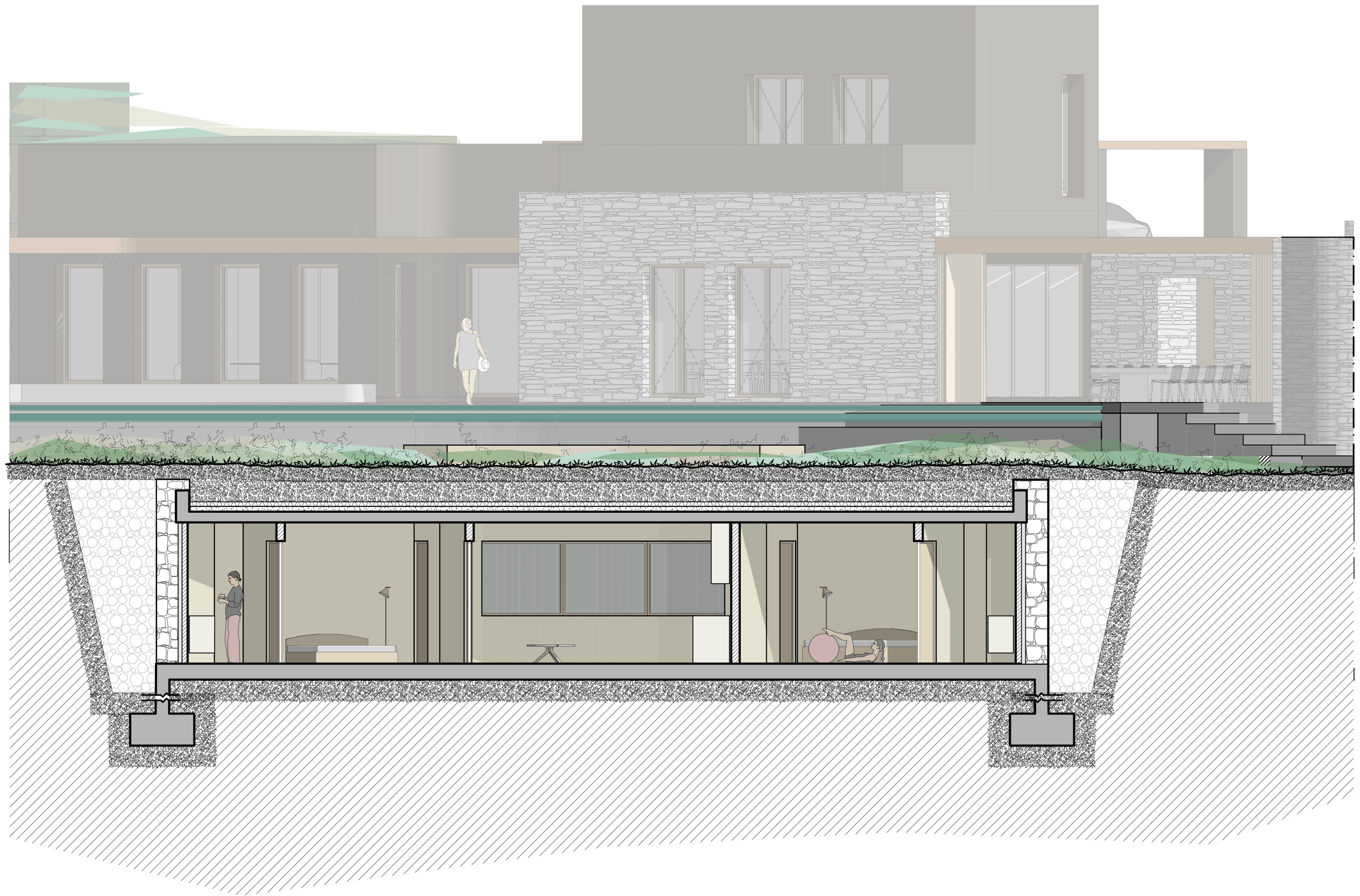 Evripiotis Architects-gummy-worm-house-paros-evripiotis-architects-section02-Gummy Worm House, Paros Island